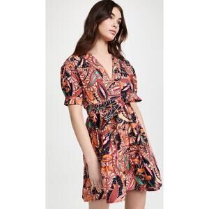 A.L.C. Carey Floral Print Mini Dress in Russet Multi Size 8